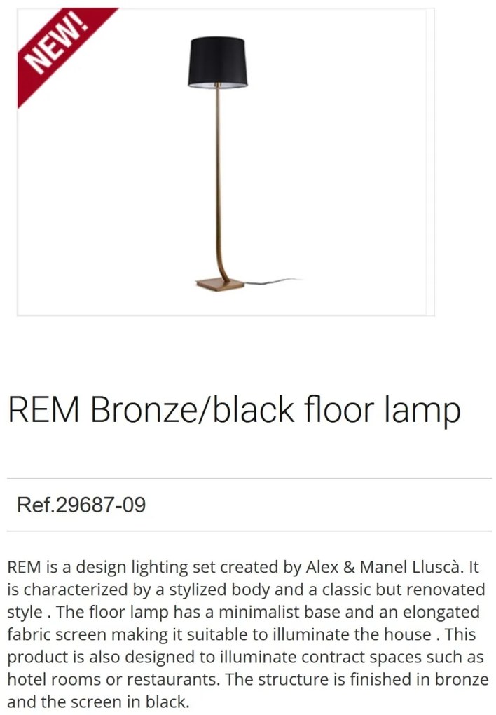 Lampadar / Lampa de podea eleganta design clasic REM bronz/negru