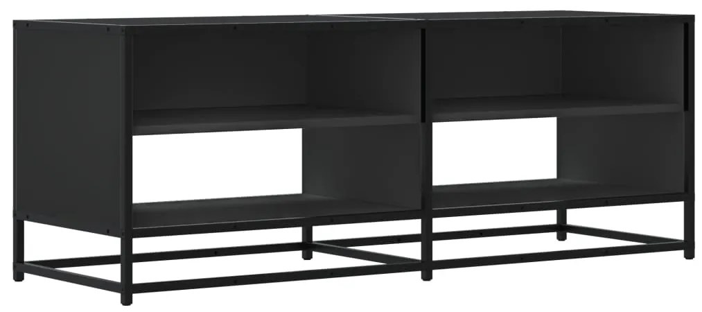 848889 vidaXL Dulap TV, negru, 120,5x40x46 cm, lemn prelucrat și metal