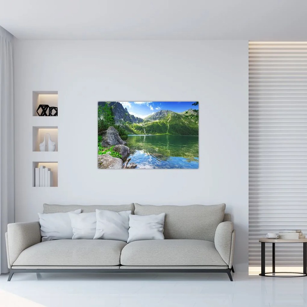 Tablou cu lac în munții Tatra (90x60 cm)