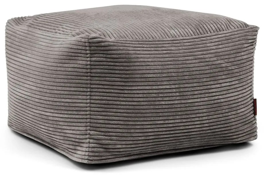 Fotoliu bean bag gri închis cu tapițerie din catifea reiată Softbox MooG – SLOWDOWN