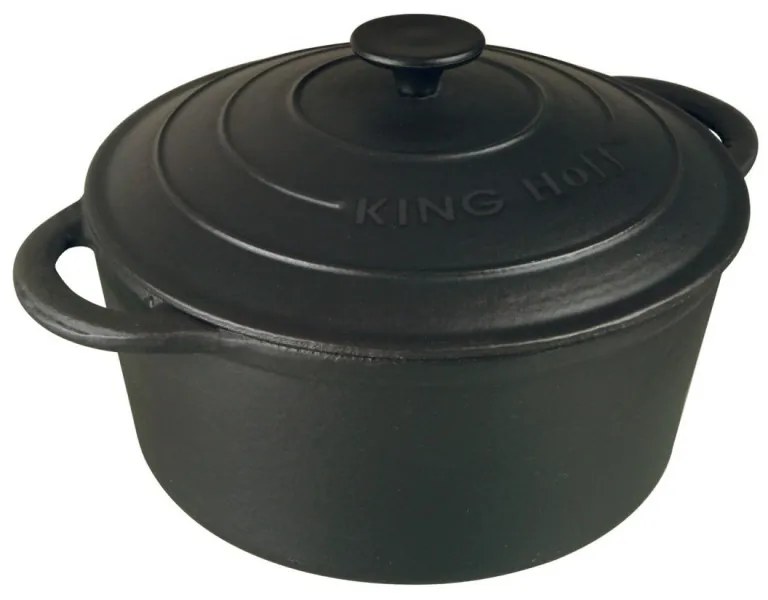 Oala din fonta Kinghoff KH 2254, 24 cm, 4 L, Acoperire antiaderență, Inductie, Negru