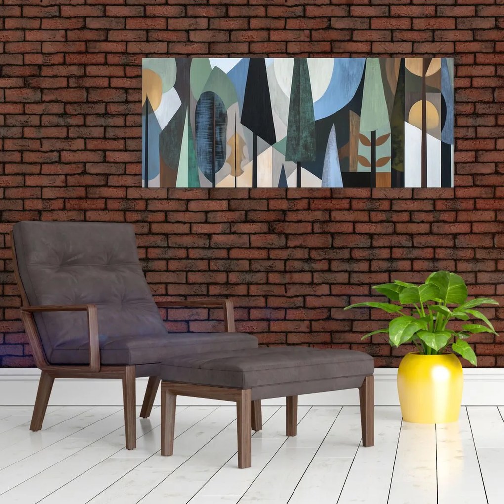 Tablou - Abstracție geometrică naturală II. (120x50 cm)