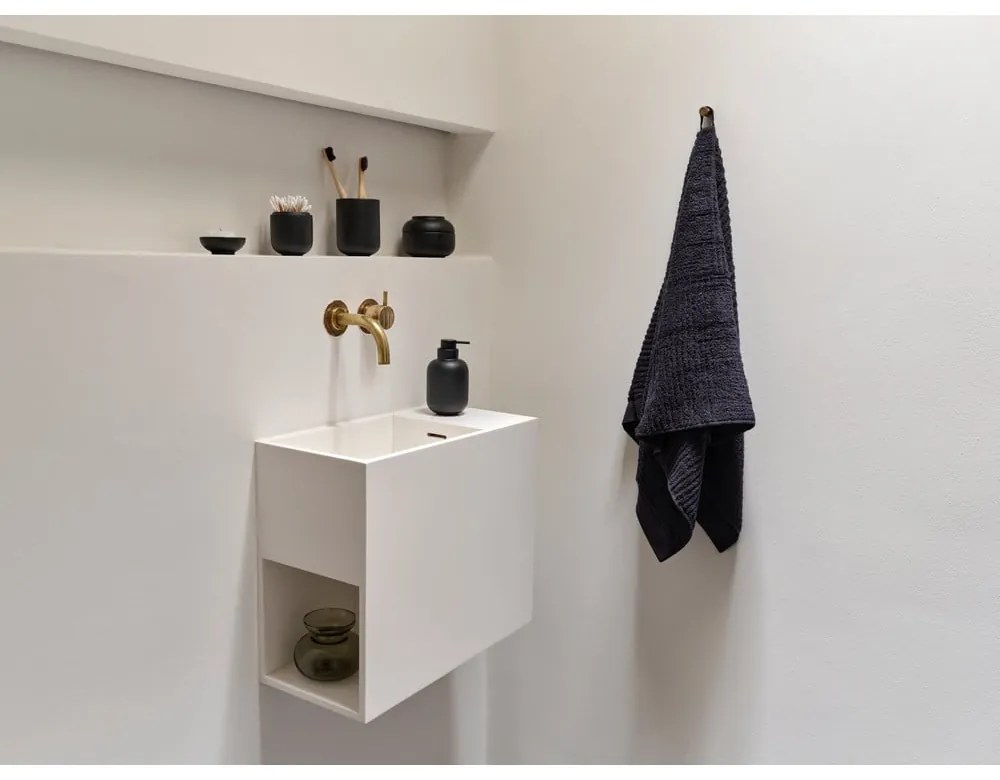 Dozator de săpun lichid negru din gresie ceramică 300 ml Sensu – Zone