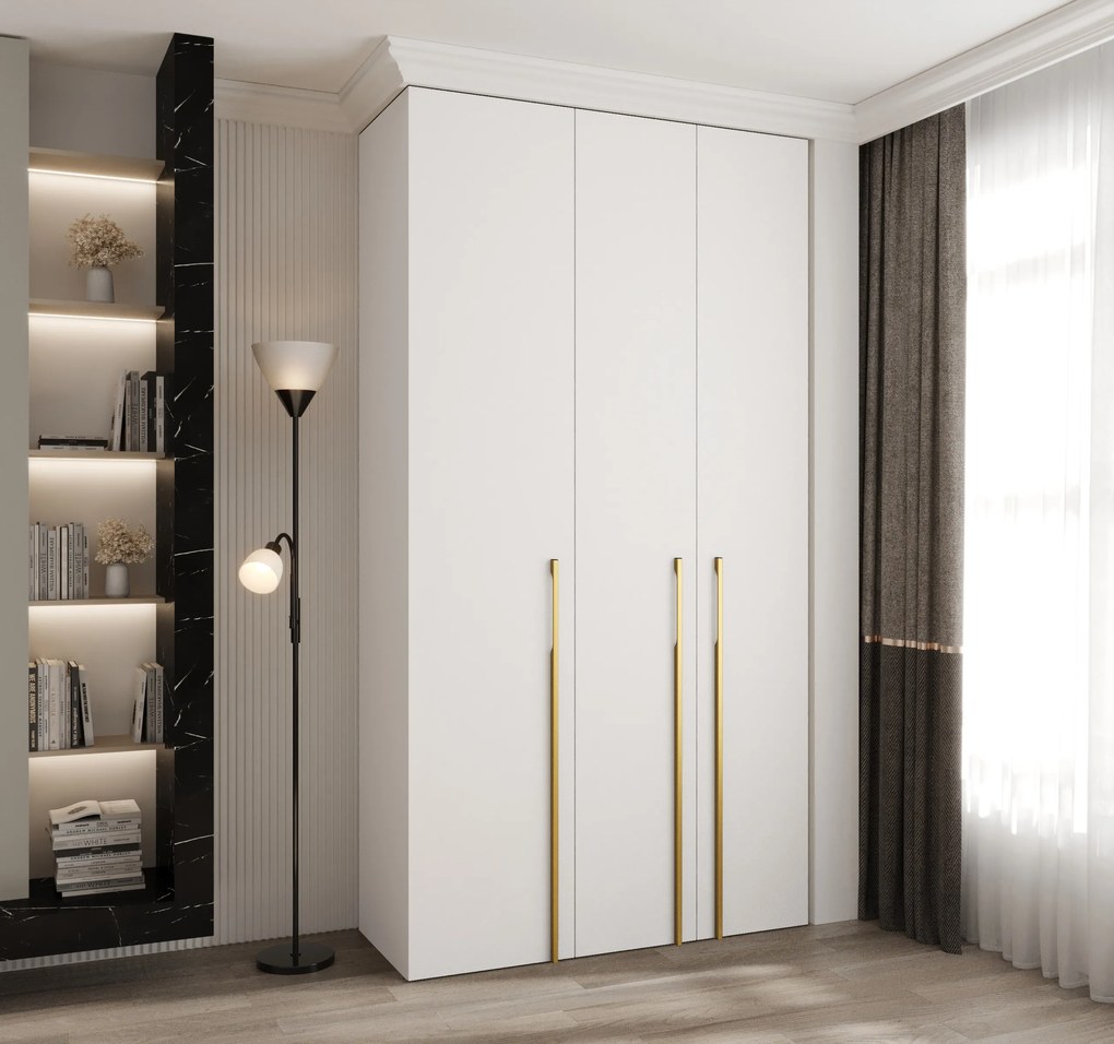 Dulap de haine 130 cm Carmela 40-3 (alb + Auriu). 1126602