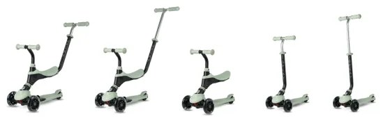 QPlay - Trotinetă pentru copii SEMA PRO 5-în-1 cu roți iluminate LED, verde