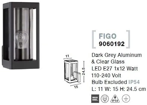 Aplica de perete pentru iluminat exterior IP54 OMIKA