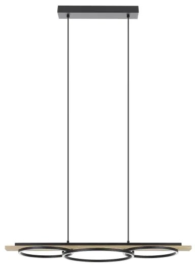 Eglo 901714-LED Lustră reglabilă BOYAL 2xLED/12,5W/230V+LED/15,5W bej/negru