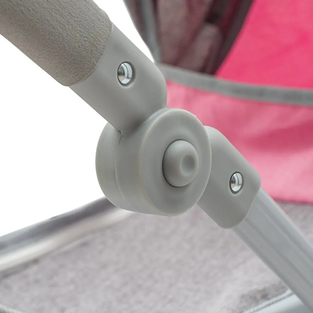 Baby Mix Cărucior pentru păpuși 2 în 1 Sophie roz - gri, 63,5 x 37 x 63,5 cm
