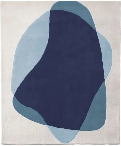 Covor din lână HARTÔ Serge, 180 x 220 cm, albastru - gri