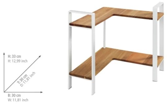 WENKO 53025100 - Poliță LOUISA 30 x 33 cm, alb/maro