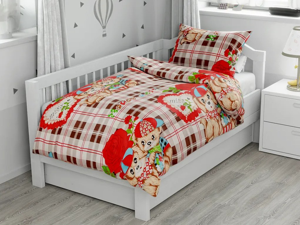 Lenjerii din bumbac pentru patut Culoare maro, TEDDY
