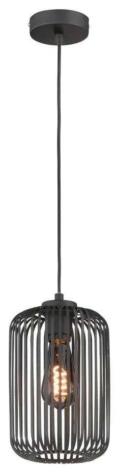 Lustră neagră cu abajur din metal ø 16 cm Cage – Fischer &amp; Honsel