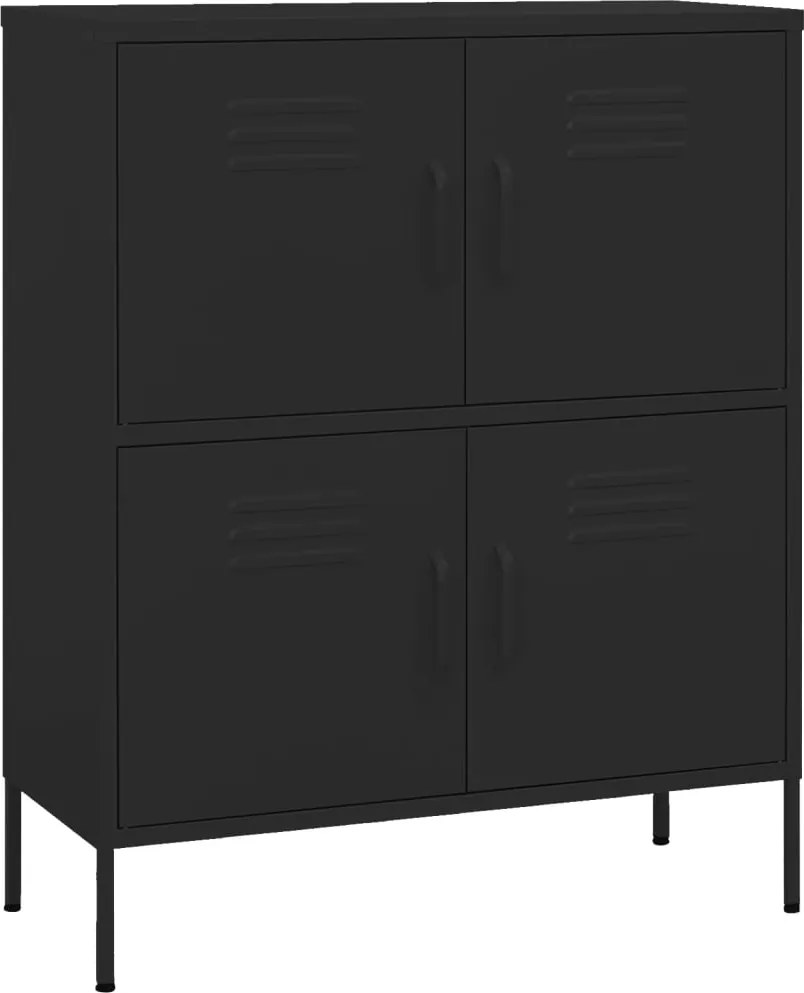 vidaXL Dulap de depozitare, negru, 80x35x101,5 cm, oțel