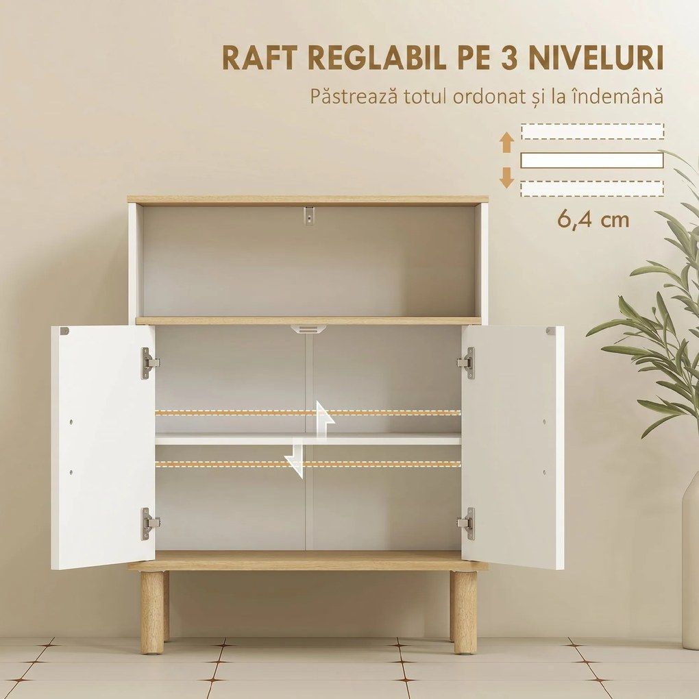 HOMCOM dulap multifuncțional joasă înălțime | Aosom Romania