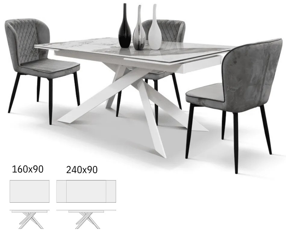 MASA PANDORA LUX- STICLA CERAMICA CU PICIOR METALIC