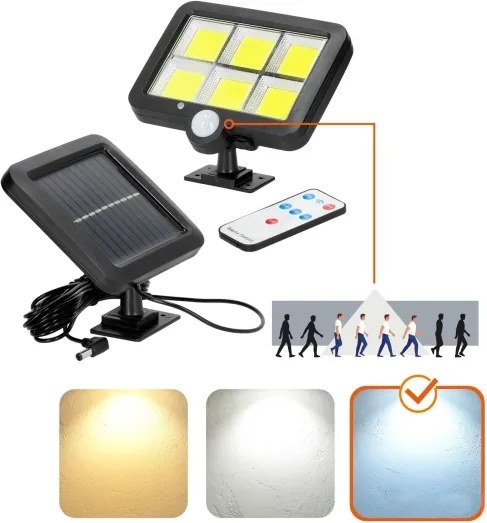 Proiector LED solar cu senzor LED/1,5W/3,7V 6000K IP44 1200 mAh