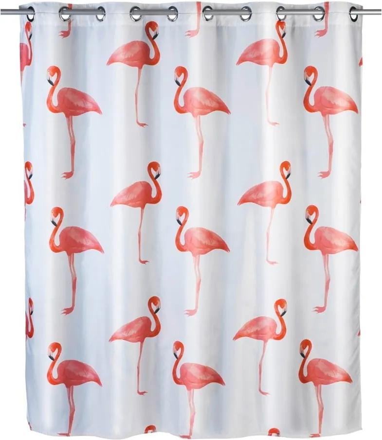 Perdea duș anti mucegai Wenko Flamingo, 180 x 200 cm