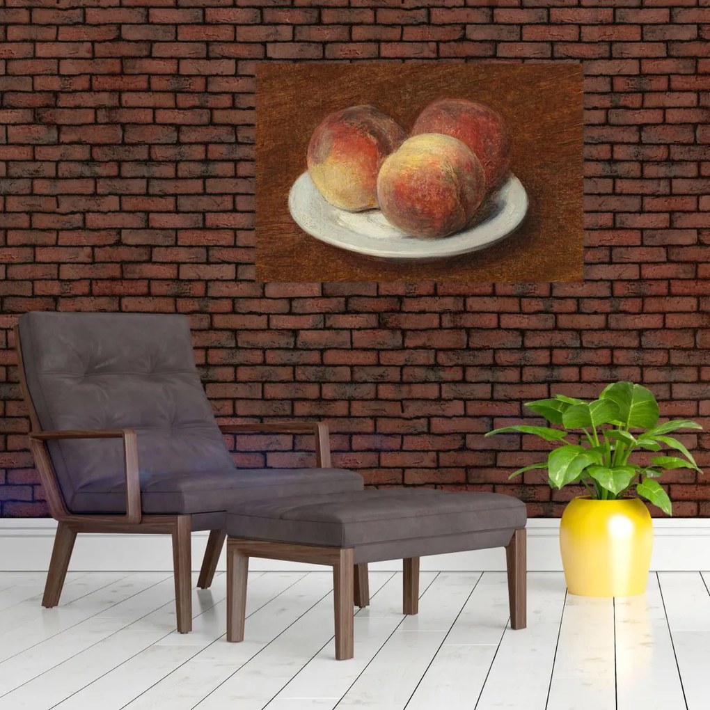 Tablou - Henri Fantin-Latour, Three Peaches on a Plate, reproducere (90x60 cm)