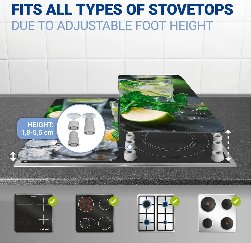 Set 2 protecții din sticlă pentru aragaz Wenko Mojitos, 52 x 30 cm