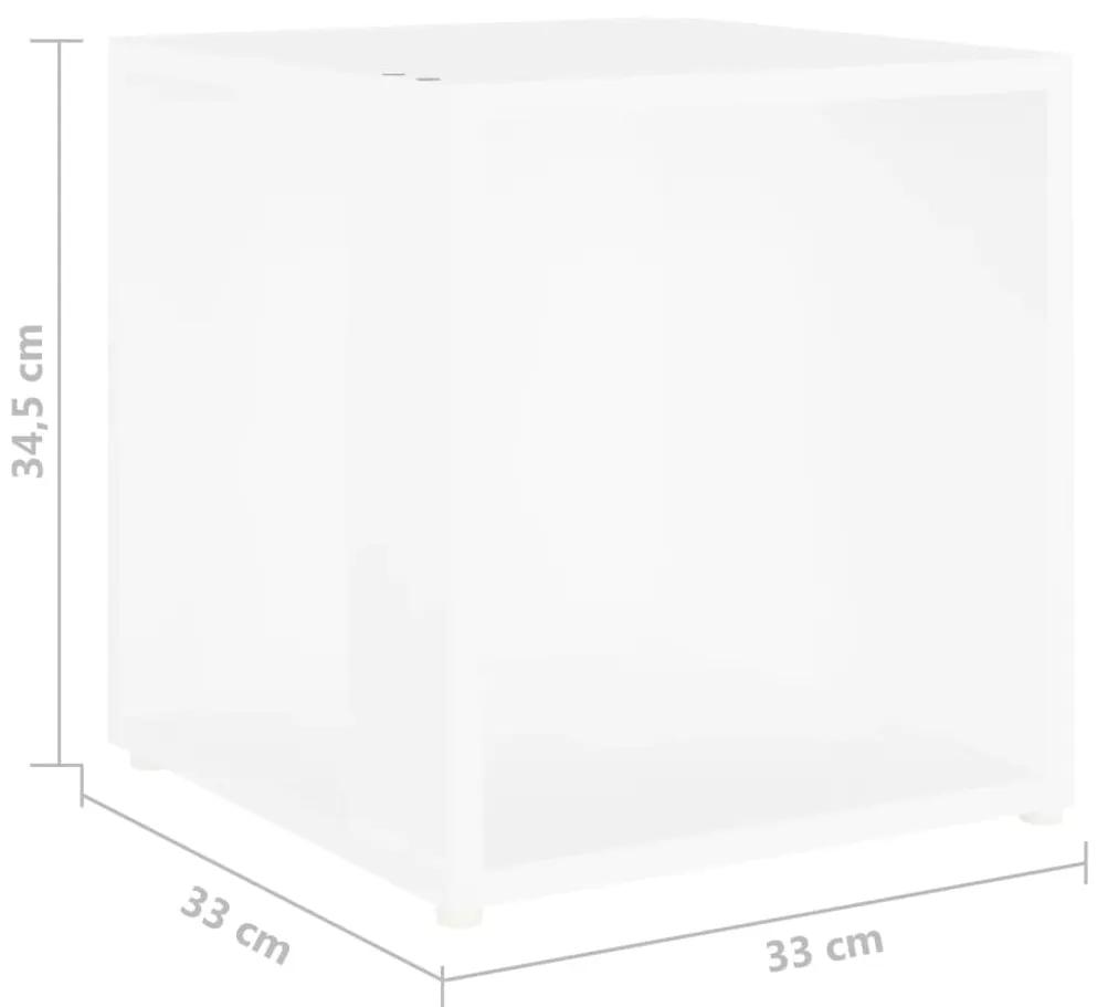 Masa laterala, alb, 33x33x34,5 cm, PAL 1, Alb