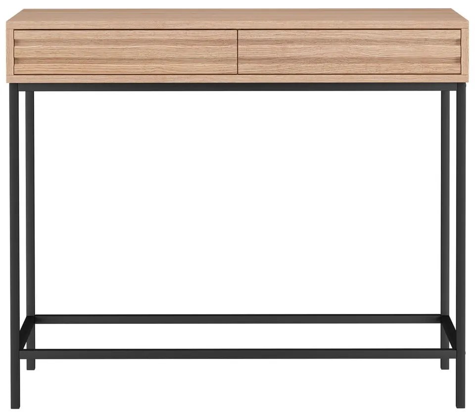 Masă consolă în culoare naturală cu blat cu aspect de lemn de stejar 35x90 cm Celine – Støraa