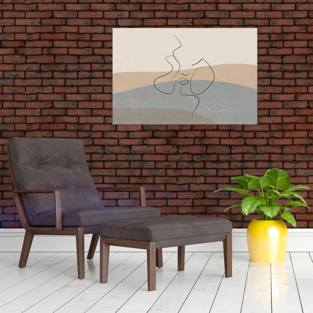 Tablou - Sărut de linie de artă (90x60 cm)