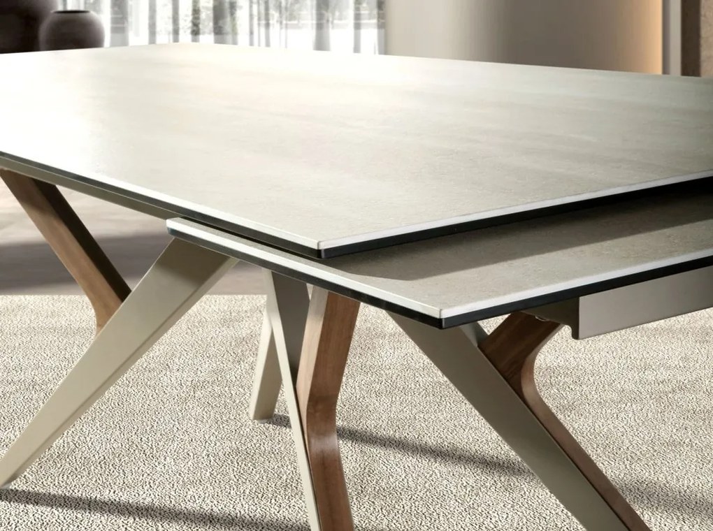 Masa extensibila cu blat din marmura portelanata 1155