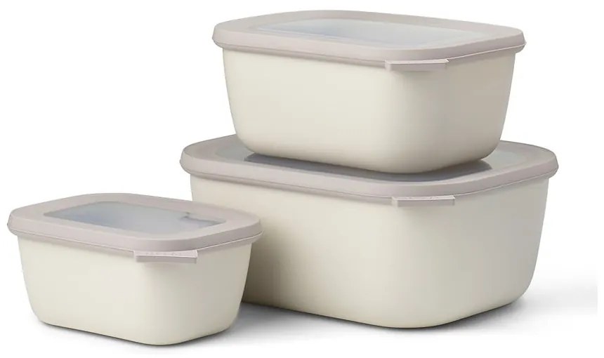 Set 3 recipiente pentru alimente Mepal Maxi, alb