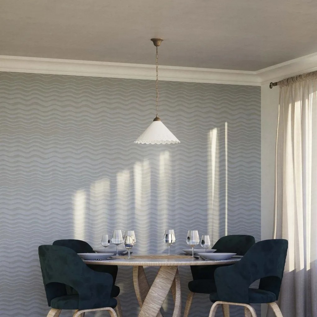 Pendul din alama si abajur ceramic Zefira