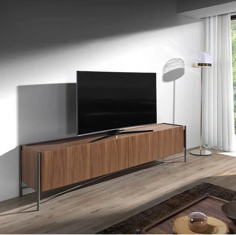 Comoda TV moderna design LUX Walnut and Black