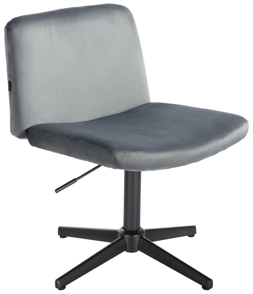 HR150CROSS Scaun Grafit din Catifea cu Bază Neagră