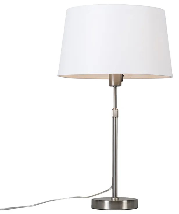 Lampă de masă din oțel cu abajur alb 35 cm reglabilă - Parte