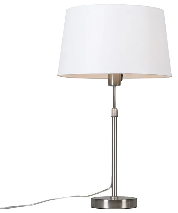 Lampă de masă din oțel cu umbră albă de 35 cm reglabilă - Parte