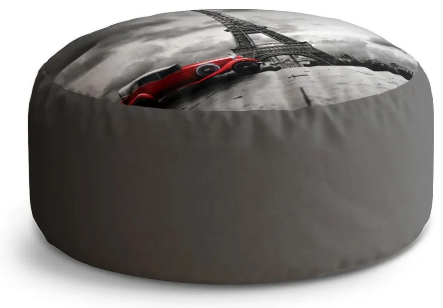 Taburet Circle Eiffel Tower cu mașină roșie, gri