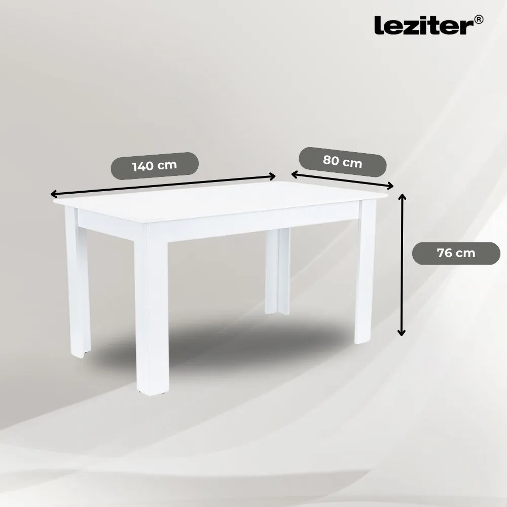 Set de masă Leon 4+1 alb-negru