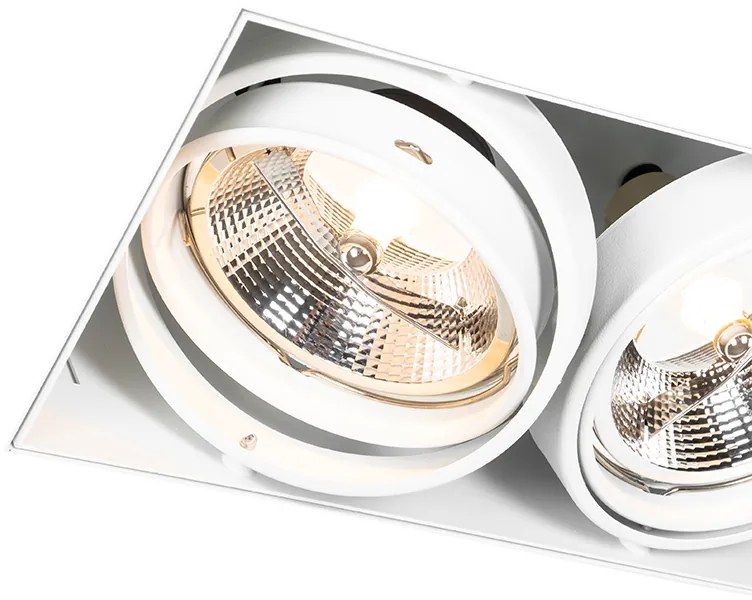 Spot integrat alb GU10 AR111 fara rama 2 lumini - Oneon