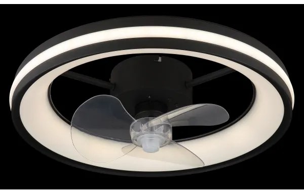 Plafonieră LED cu ventilator Globo 03650 GATIAN LED/30W/230V negru + telecomandă