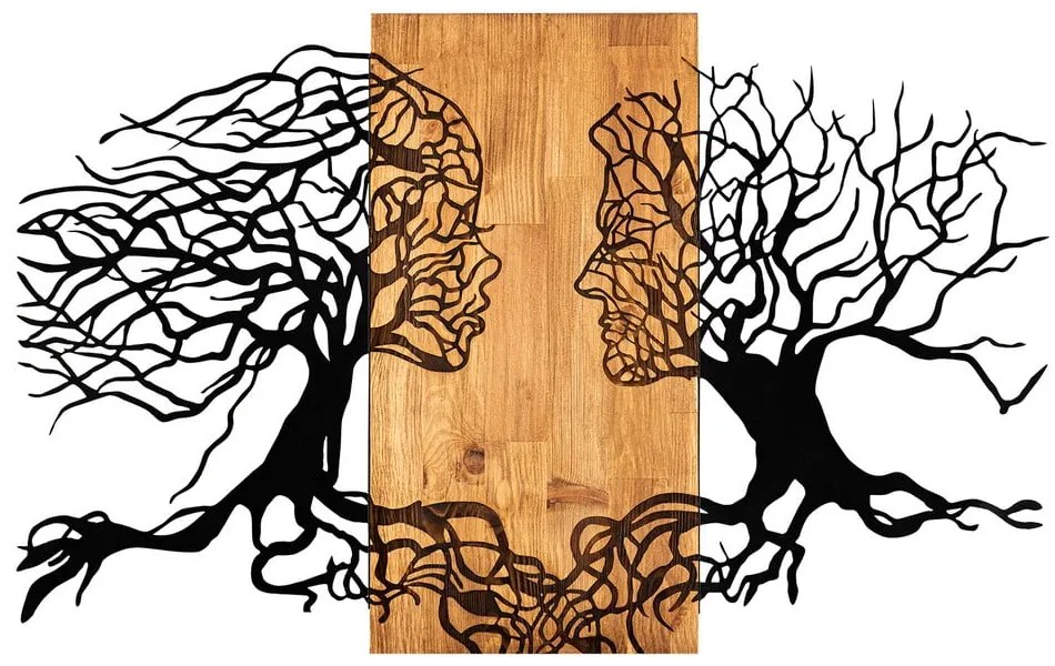 Decorațiune de perete din lemn/din metal 92x58 cm Tutku – Wallity