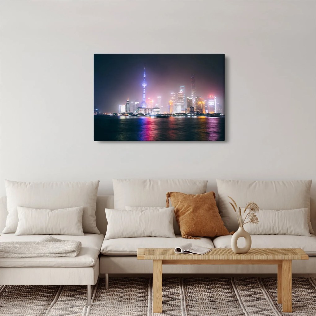 Tabloul Shangai nocturn (90x60 cm)