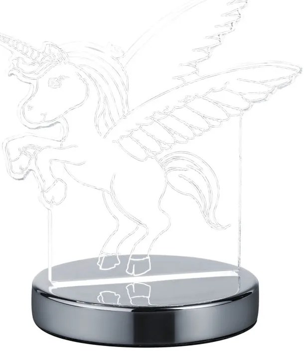 Veioză argintiu-lucios LED (înălțime 17 cm) Karo – Trio