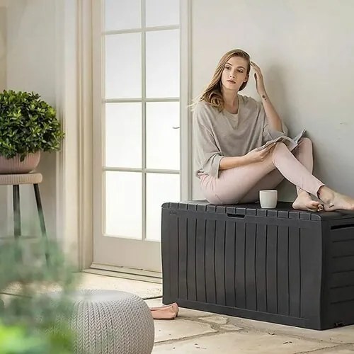 Cutie de depozitare pentru grădină Keter MARVEL PLUS 270l maro, 116,7 x 44,7 x 57 cm
