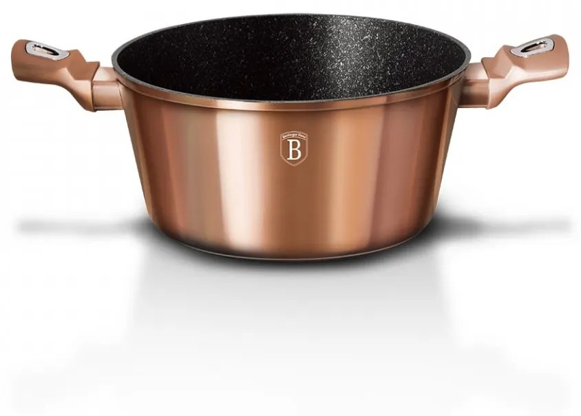 Oala cu capac 24 cm Rose Gold (Cupru) Metallic Line Berlinger Haus BH 1515N