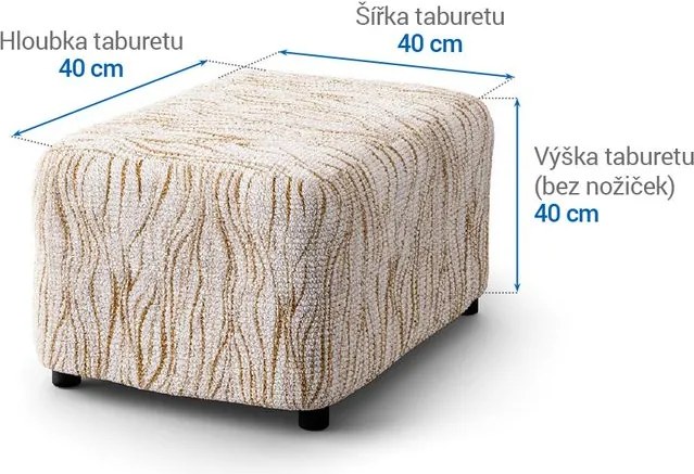 Gaico Huse bielastice UNIVERSO NOU bej cu dungi taburet (40 x 40 x 40 cm)