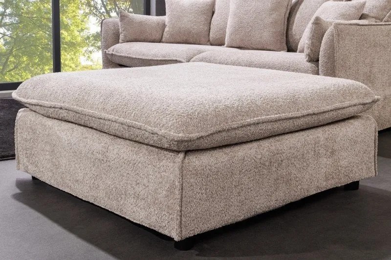 Taburete confortabil, suport pentru picioare Heaven 100cm, boucle sampanie bej