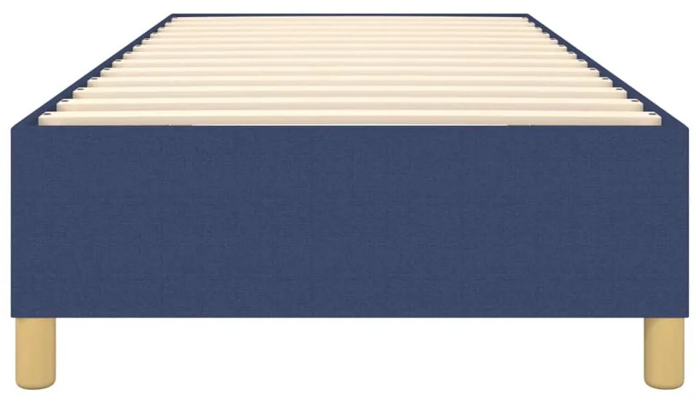 Cadru de pat box spring, albastru, 90x190 cm, textil Albastru, 35 cm, 90 x 190 cm