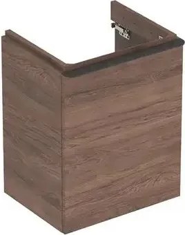 Dulap baza pentru lavoar suspendat Geberit Smyle Square nuc 1 usa opritor dreapta 50 cm