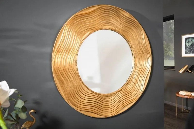 Oglinda de perete decorativa Circle 100cm, auriu