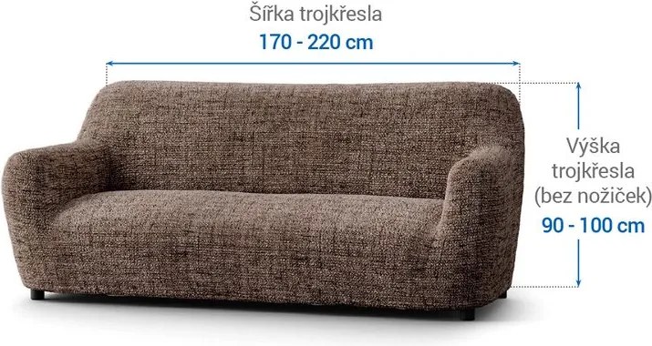 Gaico Huse bielastice VITTORIA maro fotoliu triplu (l. 170 - 220 cm)