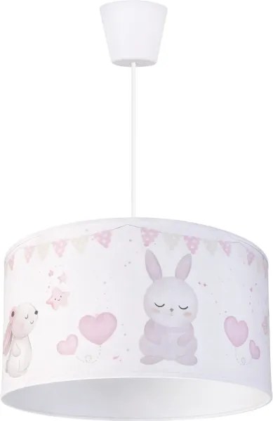 Brilagi - Lustră LED suspendată pentru copii BOBO cu cablu 1xE27/60W/230V Ø 35 cm alb/iepurași