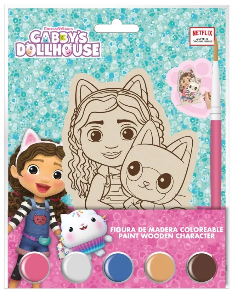 Gabby&#039;s Dollhouse Cat festhető fa figura